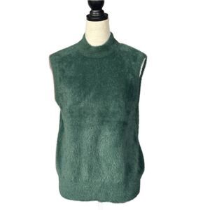 Rachel Zoe Green Funky Fuzzy Pullover Sleeveless Sweater Vest (Size: Medium)